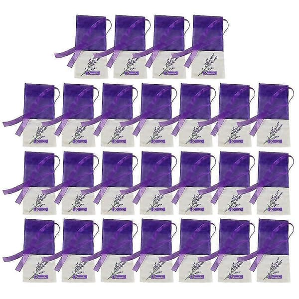 50 stk. tomme lavendelposer Blomsterprint Duftpose Brevpose til afslappende søvn Dark purple 25pcs