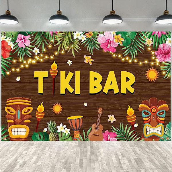 Hawaiiansk Luau-festdekoration Banner Sommer Bar Baggrund Fotografi Baggrund til Tropisk Hawaiiansk Rustik Fødselsdag Baby Shower Festartikler
