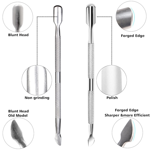 En uppsättning manikyrverktyg för död hud (silver) - 8710+ stål push pvc-väska