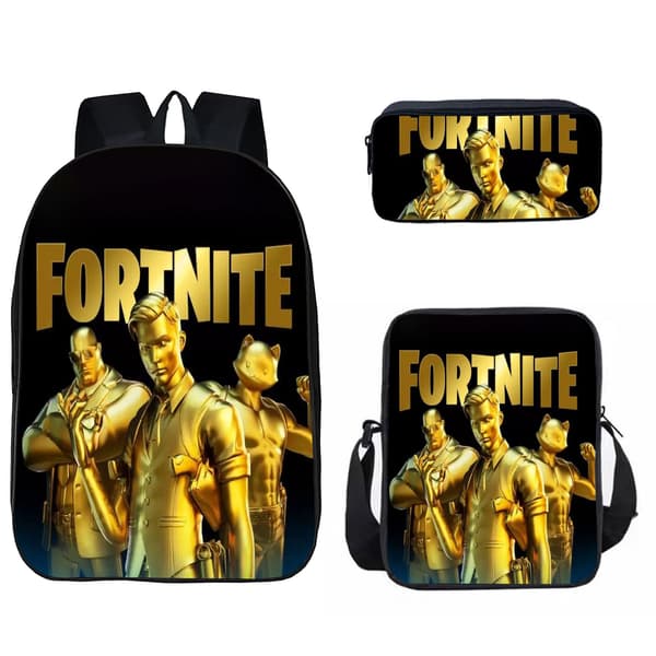 Fortnite Student School Bag Fortnite Backpack Lunch Bag Pencil Case Three-piece Backpack (J) Fortnite 12
