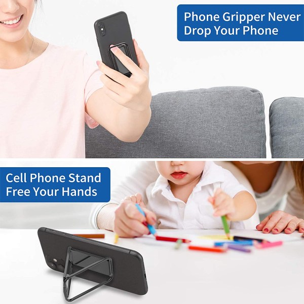 Ultra-tynd foldbar løftbar mobiltelefonholder - sort
