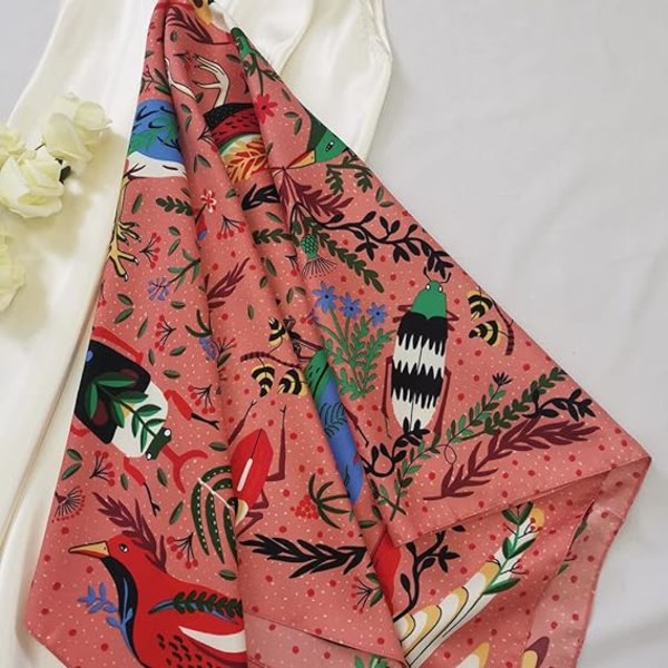 Silkesliknande huvudduk för kvinnor - Satinscarves i stort format - 35\" fyrkantig silkeshårinpackning för sömn med presentförpackning