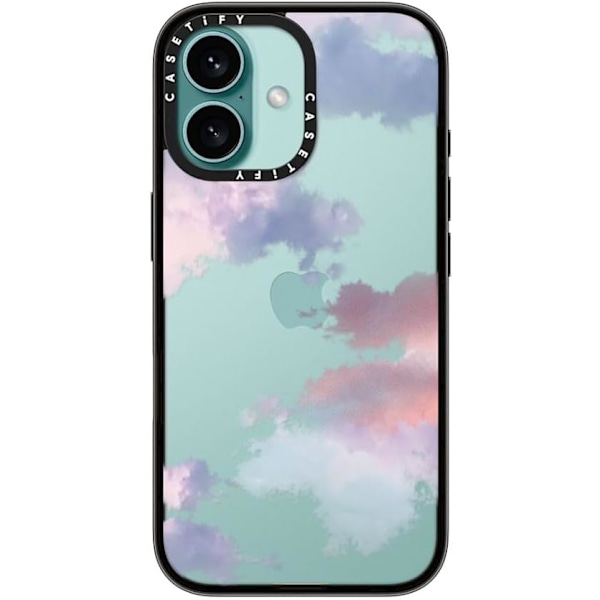 Kompakt iPhone 16 Pro Max Deksel [Lettvekt / 1,2 m 2X Militær Grad Fallbeskyttelse/Slank] - Kirsebær - Klar Svart Clouds iPhone 16