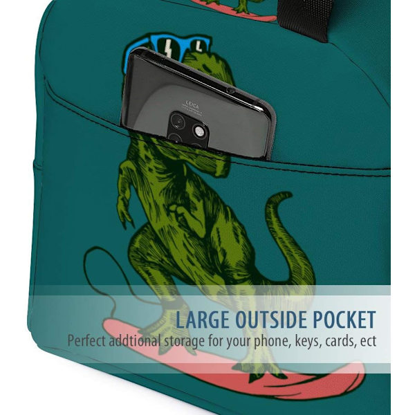 Dinosaurie Lunch Bag, Återanvändbar söt lunchlåda isolerad barn kylväska Multifunktionell skollunchbehållare för tonårspojkar flickor (mörk cyan)