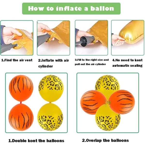 Jungle Safari Tema Ballonbue Girlande 1-9 År Gammel Dreng Fødselsdag Ballon Dekoration Børns Første Fødselsdagsfest Dekorationer