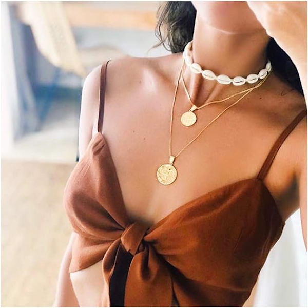 Cowrie Shell Choker Halskæde til Kvinder Puka Shell Halskæde Snøret Seashell Halskæde Hawaiian Strand Smykker