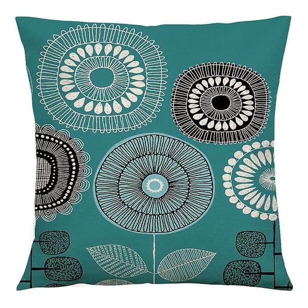 Et sæt med 4 pudebetræk 45x45cm Blomster Hør Pudebetræk Dekorative Pudebetræk til Soveværelse Sofa Stol Seng Have