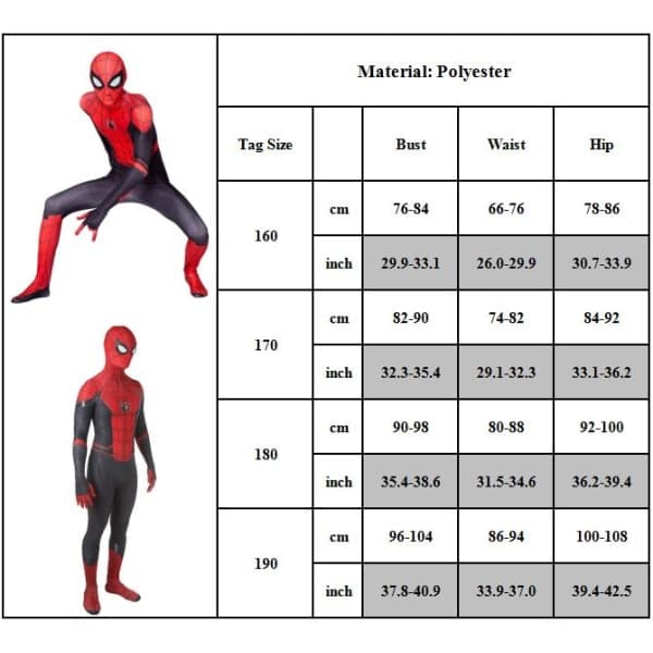 Spider Man Unisex Voksen Halloween Fest Rollespil Jumpsuit 180cm