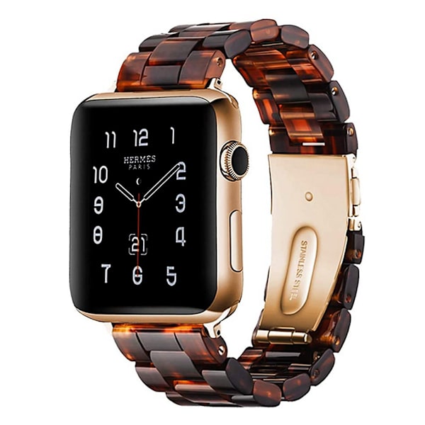 Kompatibel med Apple Watch-armband 38-40mm/42-44mm Serie 5/4/3/2/1, Smalt hartsarmband -38-40mm-Deep Honey