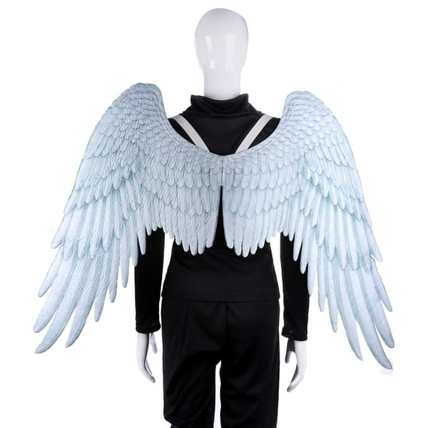 Non-Woven Stof Festlige Englevinger Halloween Oversized Sort Hvide Vinger Kostume rekvisit Ea