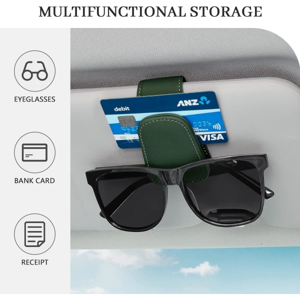 2st bilsolglasögonhållare, magnetisk solglasögonklämma för bilskydd, glasögonhängare för bilsolskydd