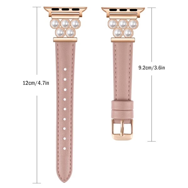 Passer til Apple watchS10-1 generasjons klokkearmbånd mikrofiber skinn liten midje perle moterem White 38mm/40mm/41mm/42（series10）