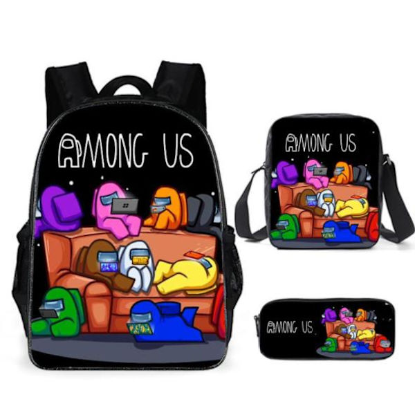 Among Us School Bag Backpack Backpack+Shoulder Bag+Pencil Case 500