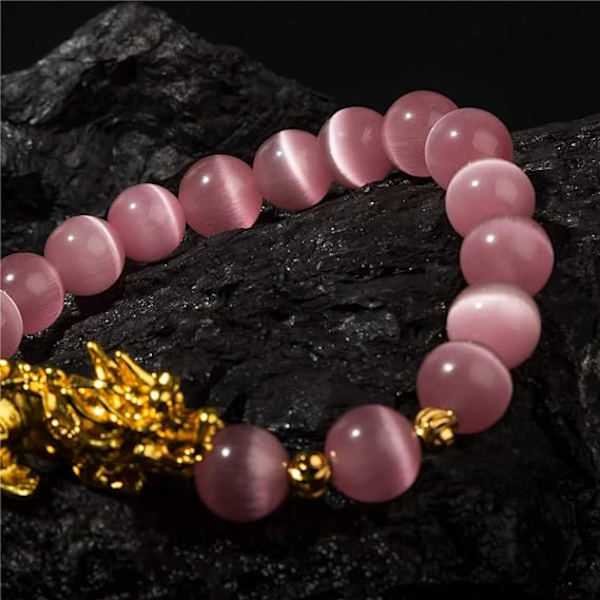 Feng Shui-armband för kvinnor Naturlig tigeröga-armband 18k guldpläterat Pixiu-armband Yoga Mala-pärlor Lycka vänskapsarmband för kvinnor