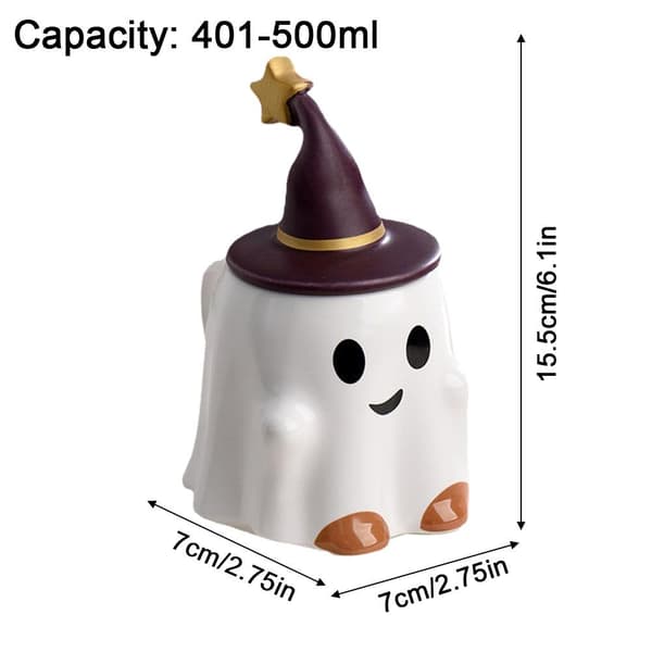 Halloween-Ande Mugg Tecknad Keramisk Kopp Spöke Kopp GX