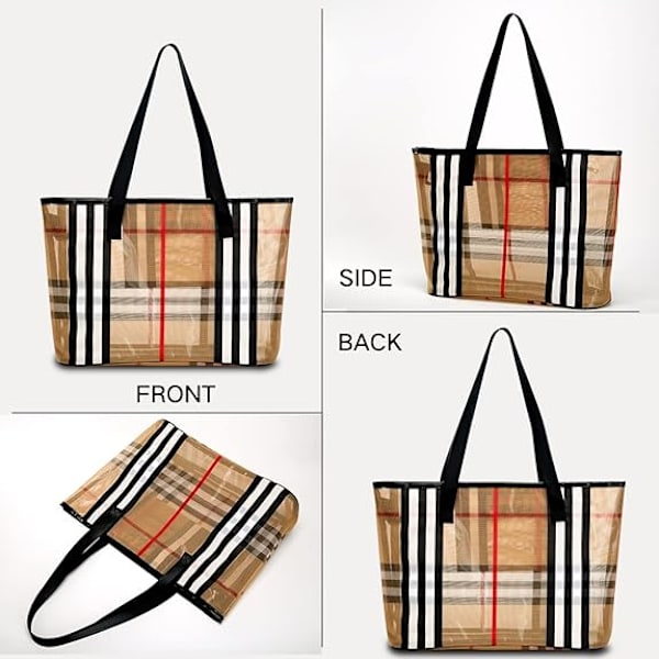 Store, gennemsigtige shopper-tasker til kvinder, håndtasker, skuldertasker, strandtasker, sommertasker, perfekte til poolen, strandtaske