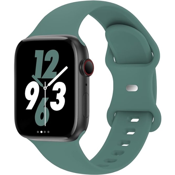 Band kompatibel med Apple Watch 38mm 40mm 41mm, ersättning mjuk silikon sport tillbehör armband armband för kvinnor män（Furu grön）