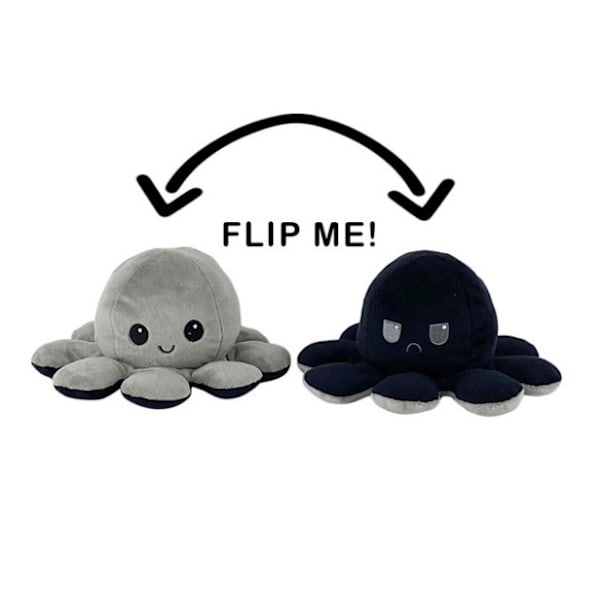 Octopus Vändbar Plysch Leksak Dockmaskin Vändbart Ansikte Byt Dockor Flickor Barn Liten Bläckfisk Docka Present