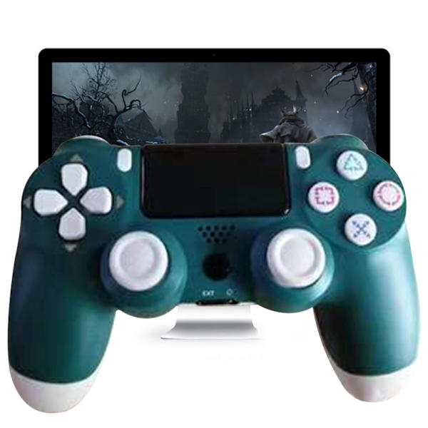Trådlös spelkontroll Handkontroll Bluetooth Dubbelhuvud Snöflinga Handtag Joystick Gamepad kompatibel med spelkonsol 4-alpine grön