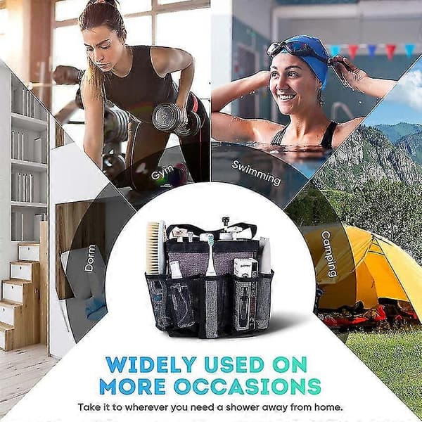 Mesh Shower Caddy Portable for Dorm Essentials, Portable Shower Caddy Dorm with 8 Large Pockets
