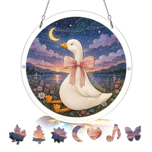 Silky Goose Acrylic Puzzle Suncatcher, 83 Pieces DIY Decor
