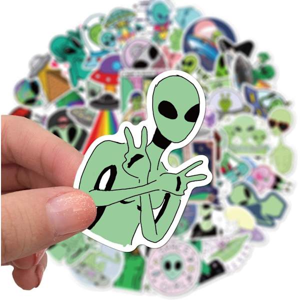 Ulkoavaruus Tarrat Paketti Vesi Pulloille Kannettavalle Tietokoneelle, 50KPL Vinyyli Vedenkestävä Esteettinen Avaruus UFO Tarrat Scrapbookille Tietokoneelle Puhelimelle Kitara Matkalaukulle