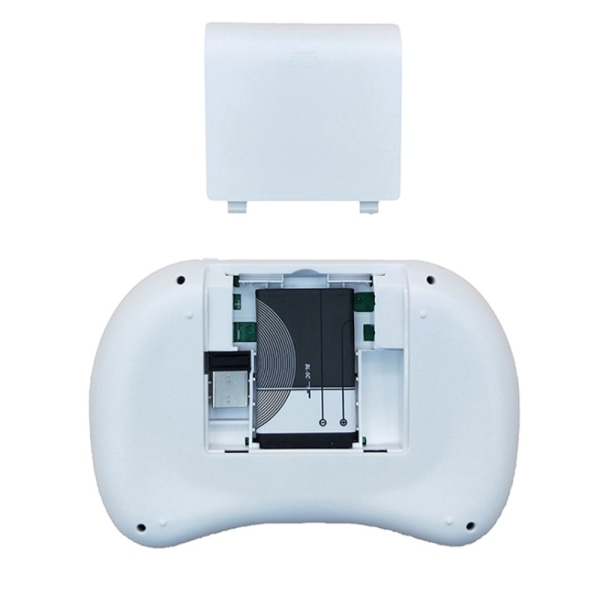 Mini 2,4 GHz multimedia bärbar trådlös handhållen minitangentbord med pekplatta Mus-i8 bakgrundsbelysning (litiumbatteri) vit