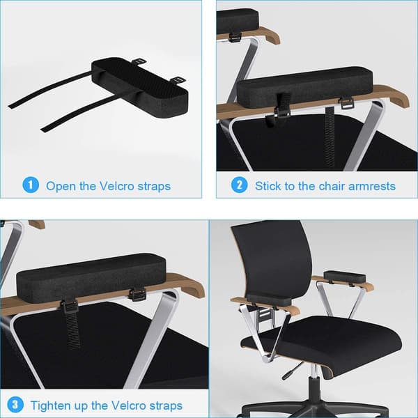 Padded Armrests / Armrest Cushions for Chairs Black Black 198