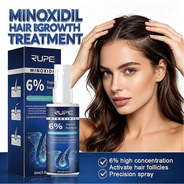 Minoxidil 6% Hårvekstløsning - Topisk, Spray, Unisex