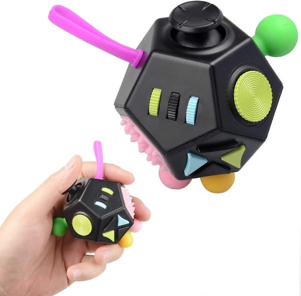 Terning Fidget Legetøj Terning Stressaflastning Fidget Angstlindrende Legetøj 12 Sider Dekompression Sensorisk Fingerlegetøj til Voksne Børn