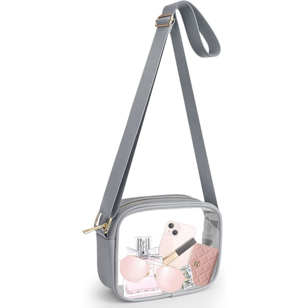 Läpinäkyvä crossbody-laukku, stadionhyväksytty läpinäkyvä käsilaukku konsertteihin, urheilutapahtumiin ja festivaaleille