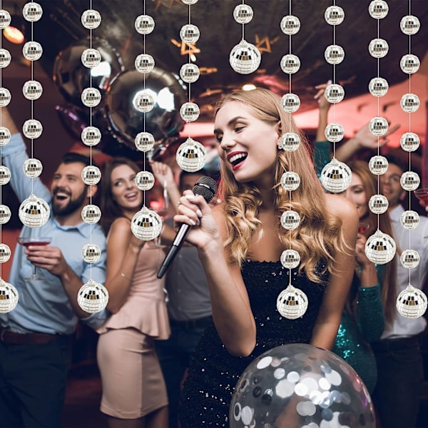 Discokugle streng spejlkugle streng reflekterende kugle streng kugle hængende bar discokugle 2024 juledekoration