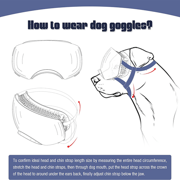 Hundglasögon Medelstora Ras UV Hundsolglasögon Magnetisk Klar Lins Vindtät Snösporter Husdjursglasögon-Form7