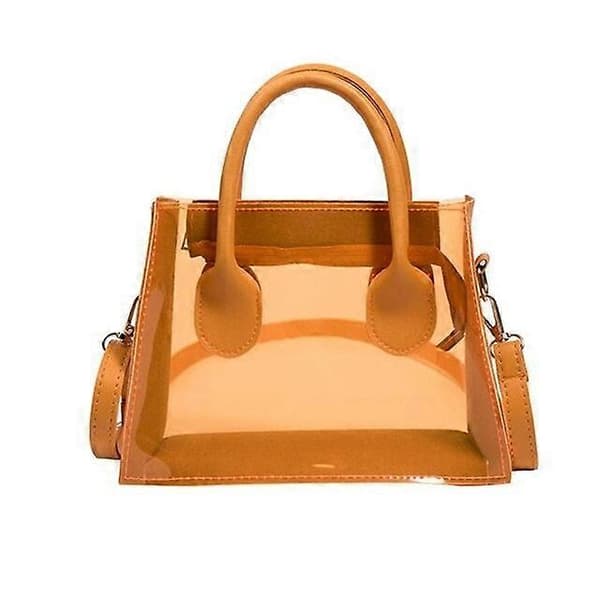 Handväskor Mode PVC Jelly Bag Kvinnor Transparent Handväska Sommar Strand Klara Axelväskor orange