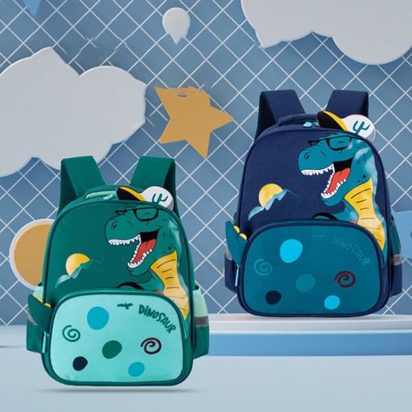 Dinosaur Kids School Bag Cartoon Backpack blue