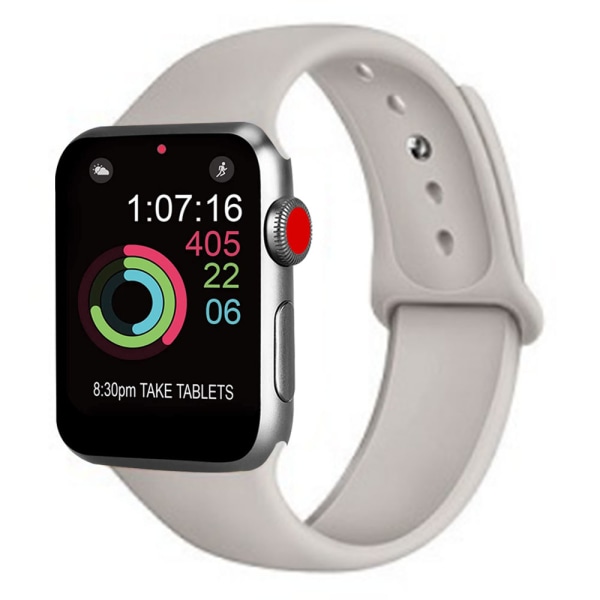 Sportsreim kompatibel med klokke 42-44 mm, myk silikonerstatningsreim kompatibel med iWatch Series 5/4/3/2/1, S/M, M/L-stein