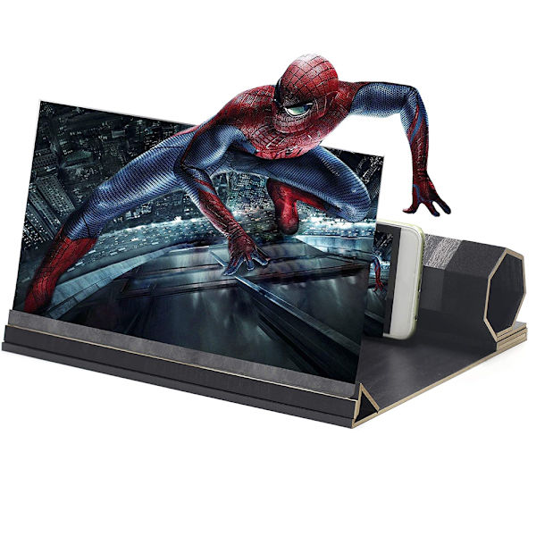 21L Blu-ray Ultra HD puinen taittuva matkapuhelinvahvistimen jalusta - musta puun syy
