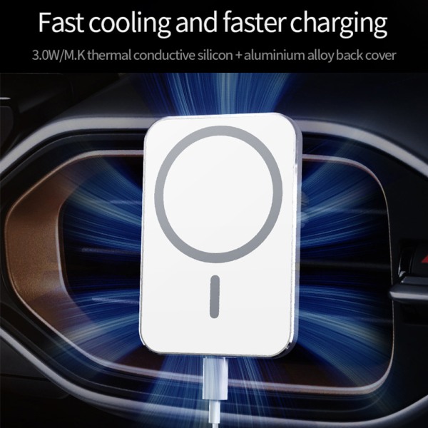 Lämplig kompatibel med Apple 12 Car Wireless Charging Stand - Vit
