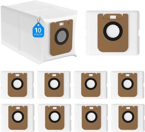 10 pölypussin pakkaus Dreame D10 Plus / D10s Plus / Z10 Pro / L10 PLUS -robotti-imurille - Suuri 2,5 litran tilavuus