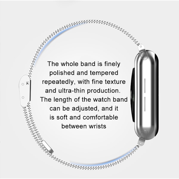 Kompatibelt Apple Watch-armband 38-40 mm/42-44 mm, ersättning i rostfritt stål med ringspänne - 38/40 mm silver