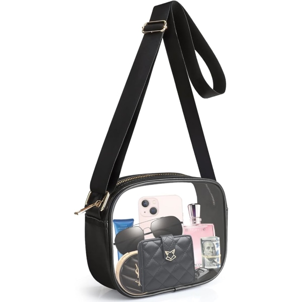 Clear Crossbody Bag, Stadium Approved Clear Purse Bag for Concerts Sports Events Festivals