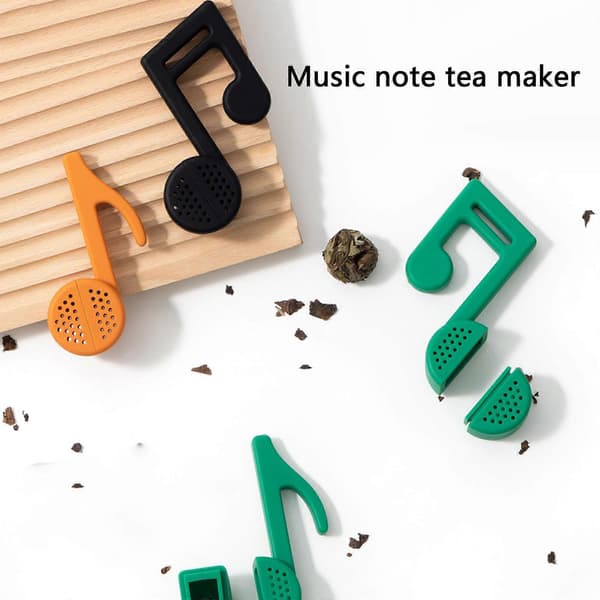 Silikone Te-infuser Musiknodeform Te-bold Si Til Urte-løsblad Opvaskemaskine Sikker Køkkengadget Sort