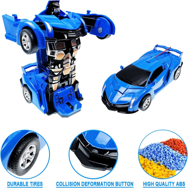 Muuttuva leluauto 2-7-vuotiaille pojille, robottiautolelu 4-vuotiaille pojille, syntymäpäivälahja 2-7-vuotiaille lapsille