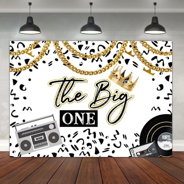 Hip Hop 1. syntymäpäivän tausta 7x5ft Leopardi Meidän Notorious on The Big One -juhlan koristelu Vanhan koulun syntymäpäivän taustabanneri Rekvisiitta