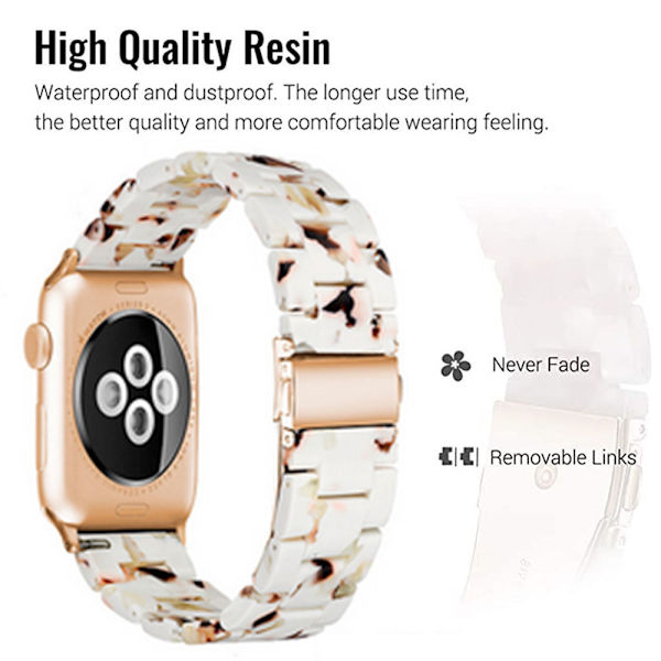 Yhteensopiva Apple Watch -rannekkeiden kanssa 38-40mm/42-44mm sarja 5/4/3/2/1, ohut hartsiranneke -42-44mm-nougat