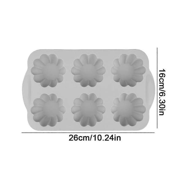 6-delt silikone blomsterform sæt krysantemum chokoladeform 3D H3A9