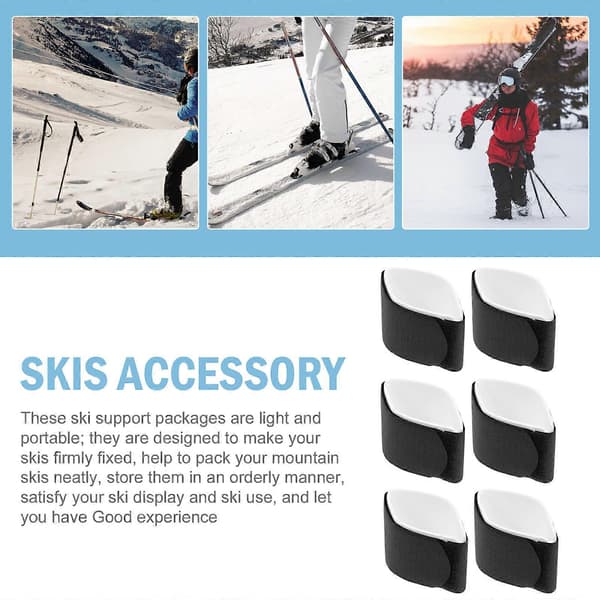 Snowboardbælte Nylon Fastgørelsesremme til Skibræt 6 Stk Udendørs Sort