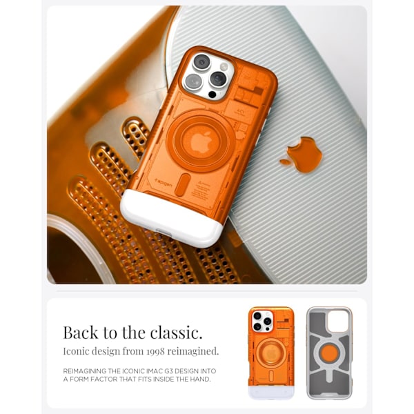 Spigen Fodral för iPhone 16 Pro Max, Classic C1 MagFit Designad för Apple iPhone 16 Pro Max - Bondi Blå Tangerine iPhone 16 Pro Max