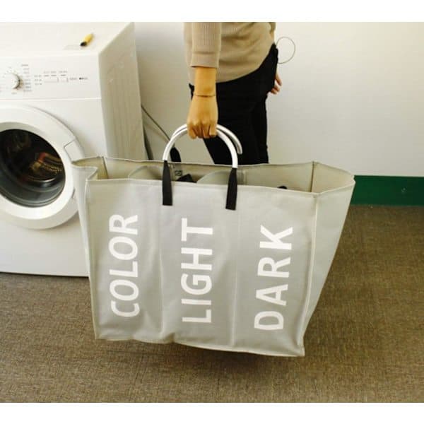 Double Laundry Hamper with Lid and Removable Laundry Bags Apricot L Apricot Apricot