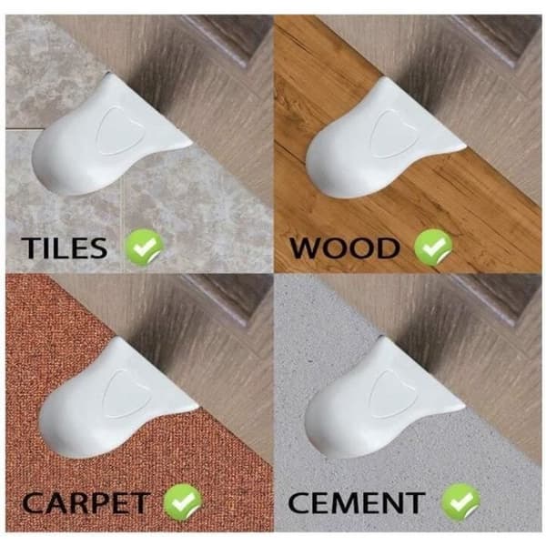 (Grey) Door Stop - Unspecified - Small Foot - TPR Rubber - 11x2.7 cm - 2 Pieces